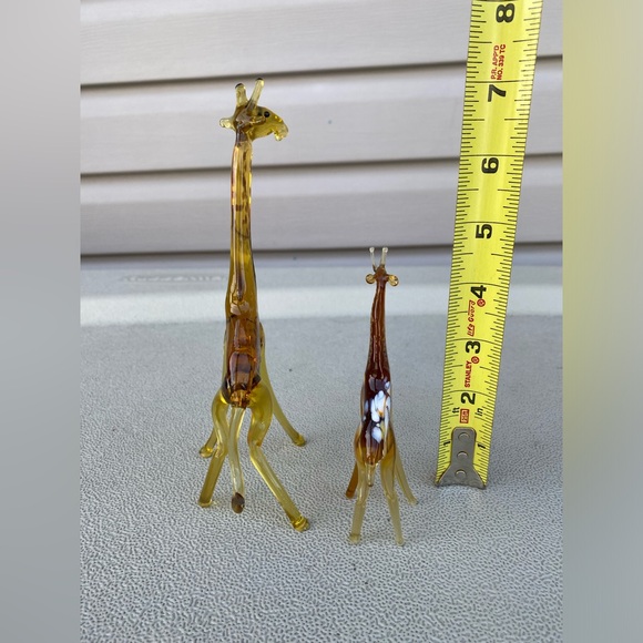 Russian Hand Blown Art Glass Giraffes Figures Mom and Baby - Picture 10 of 10